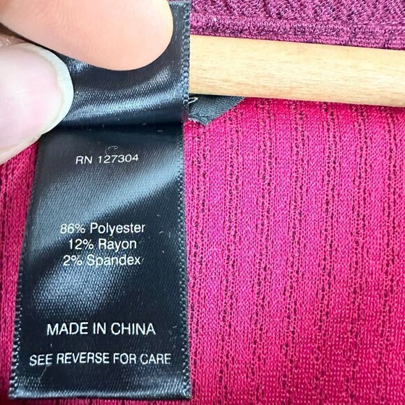 Ali Miles Cowl Neck Sweater Tunic Size Medium Maroon Wine Pocket Bow - Picture 5 of 5